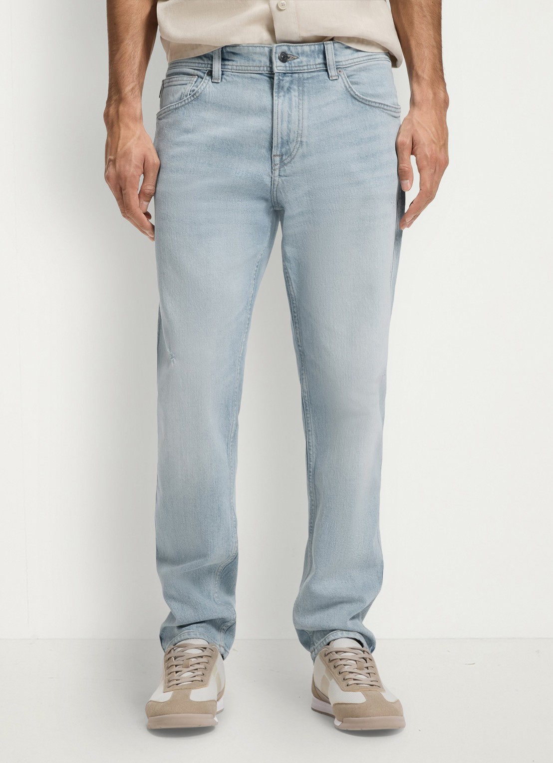 BOSS RE.MAINE-1-BO straight fit jeans met lichte wassing - detail 2 light/pastel blue-453 / blauw