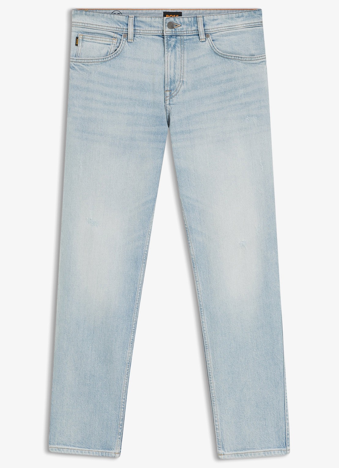 BOSS RE.MAINE-1-BO straight fit jeans met lichte wassing - voorkant 5 light/pastel blue-453 / blauw