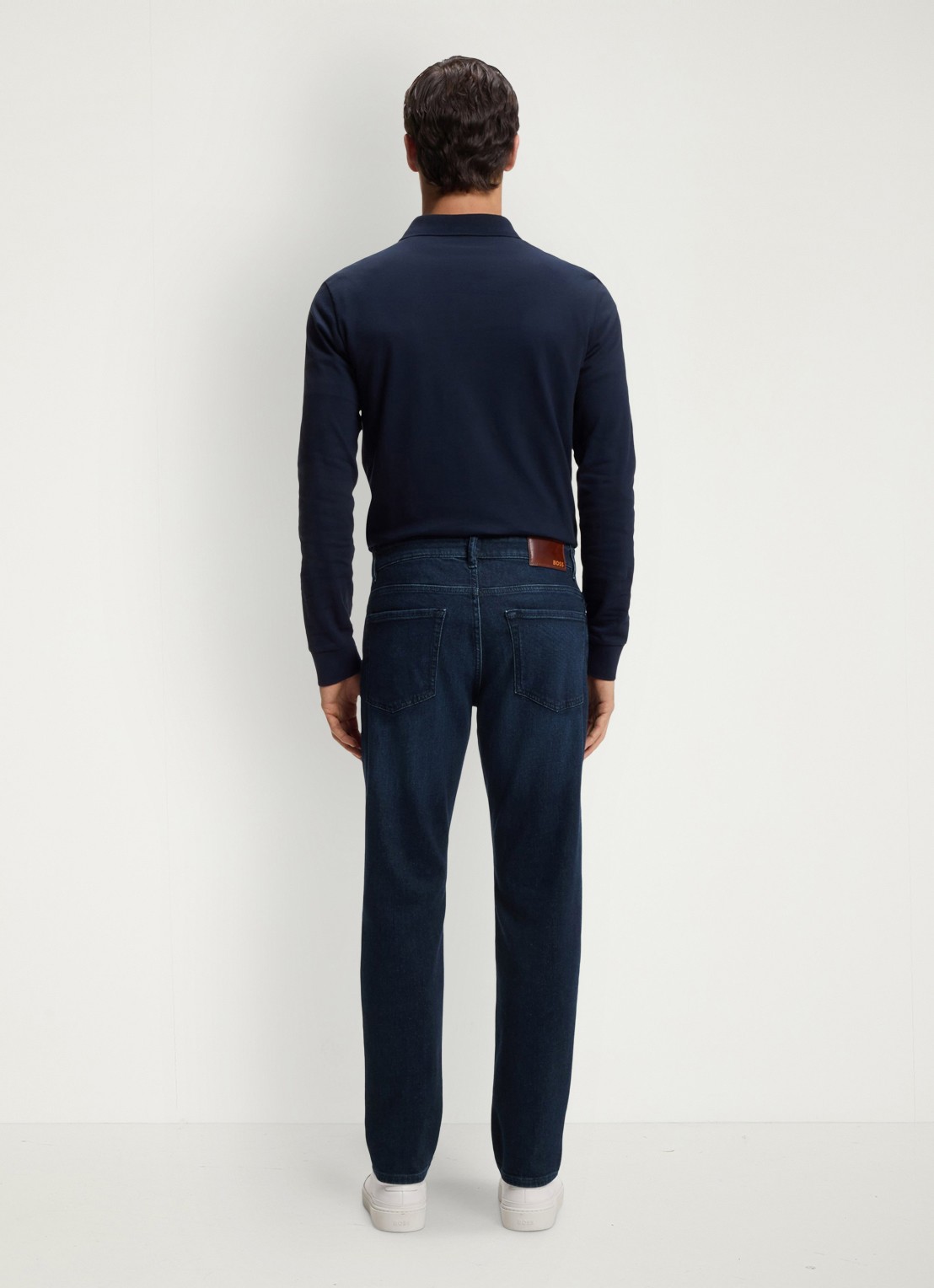 BOSS Re.Maine regular fit jeans met donkere wassing - achterkant 5 donkerblauw