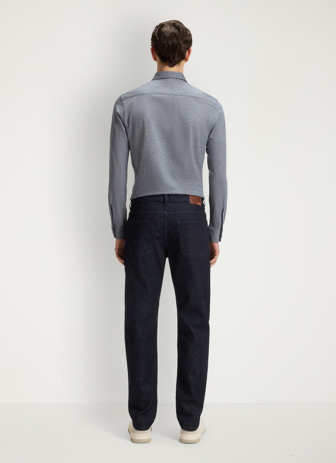 BOSS Re.maine straight leg jeans met donkere wassing - achterkant 7 indigo