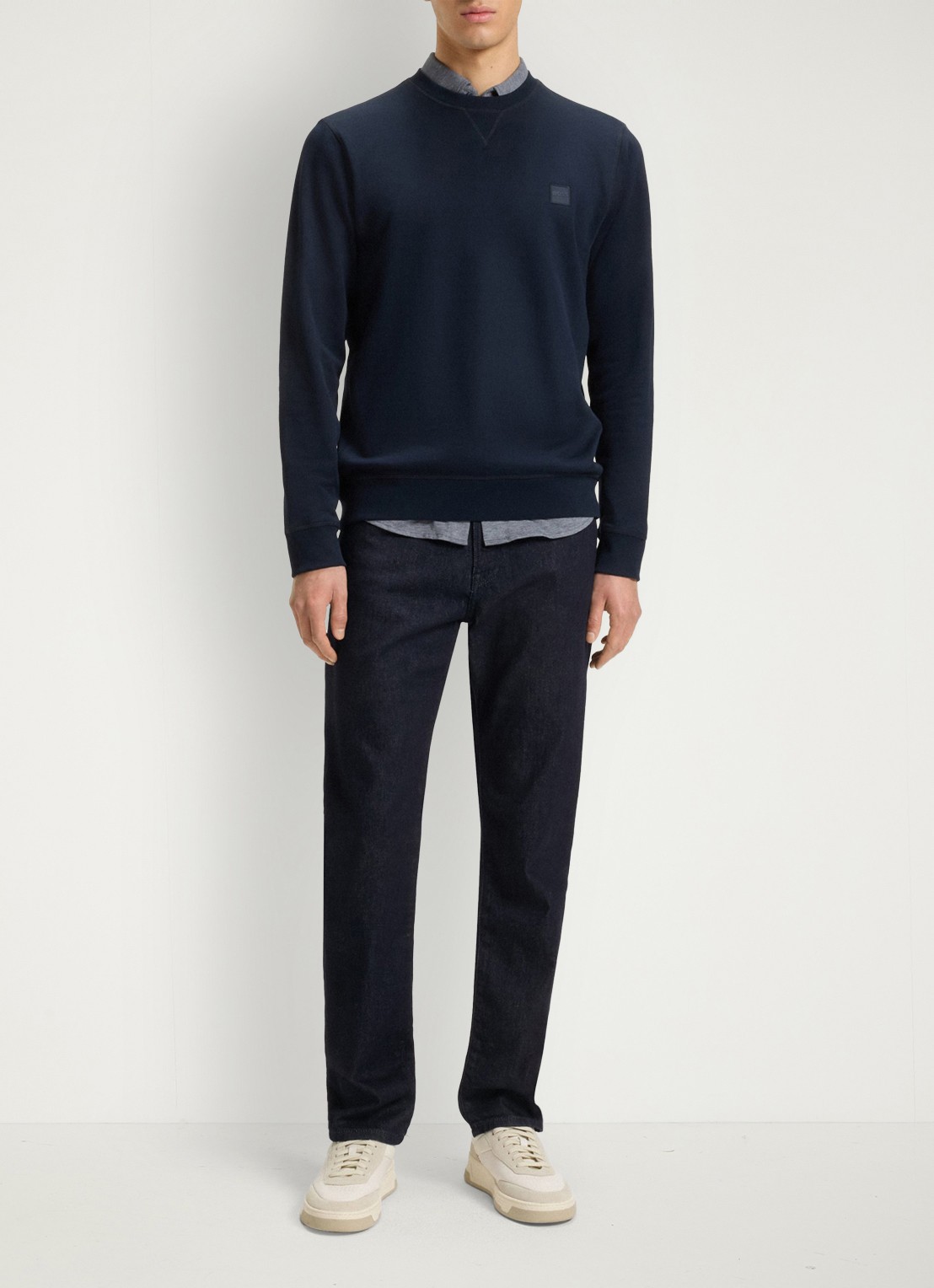 BOSS Re.maine straight leg jeans met donkere wassing - voorkant 6 indigo