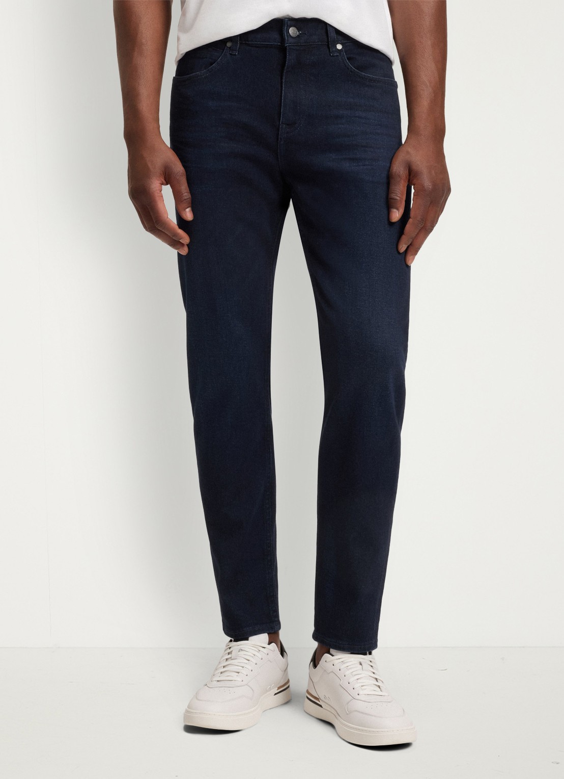 BOSS Re.maine straight leg jeans met donkere wassing - detail donkerblauw