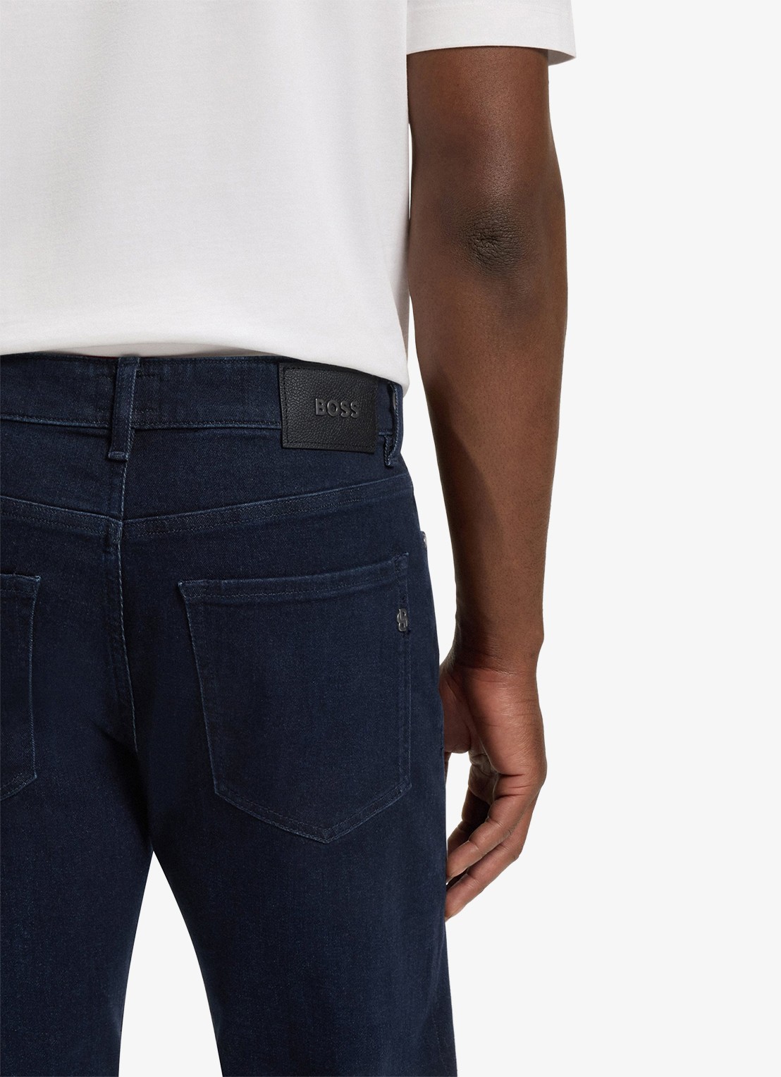 BOSS Re.maine straight leg jeans met donkere wassing - detail 4 donkerblauw