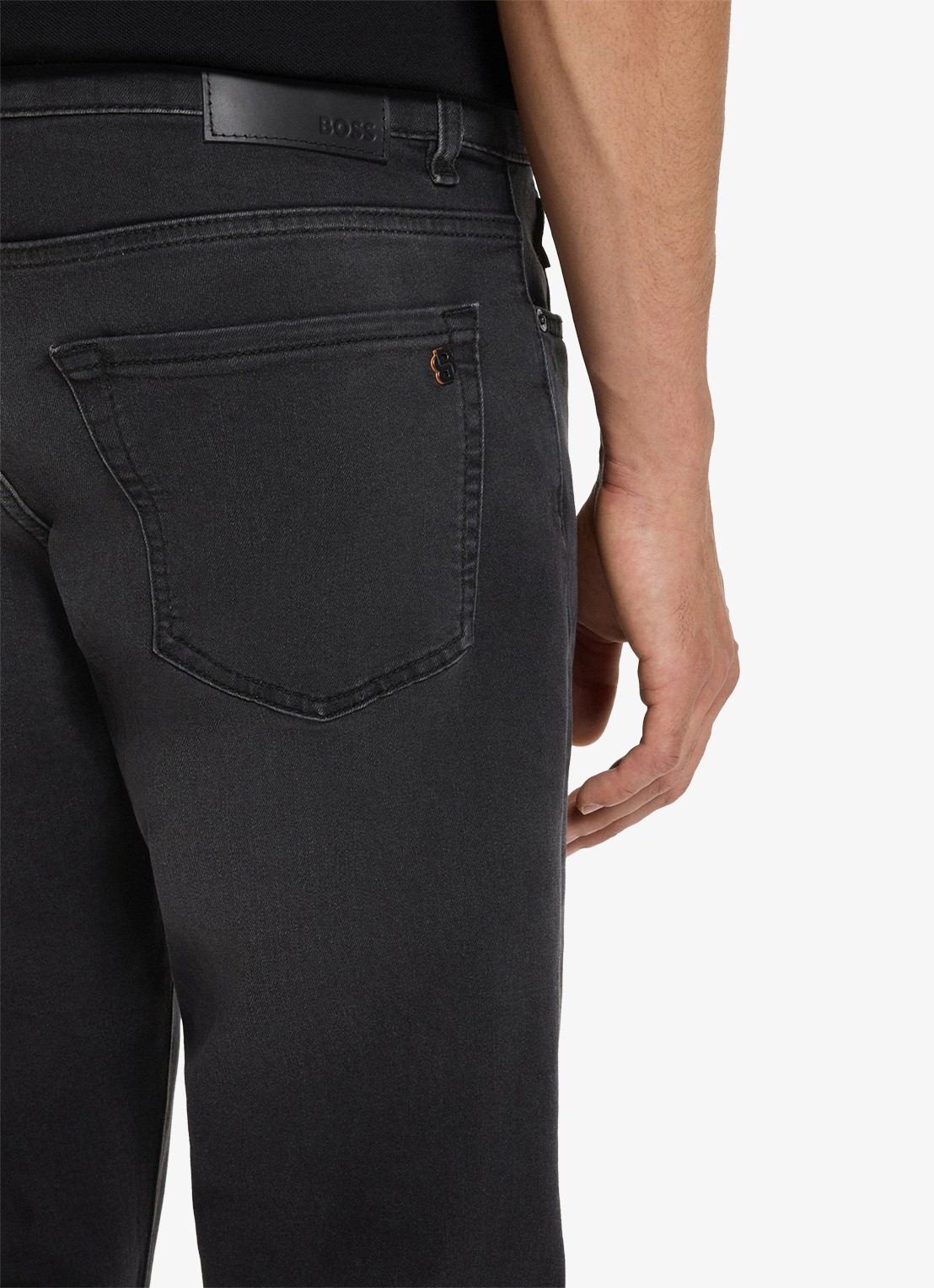 BOSS Re.Maine straight leg jeans met gekleurde wassing - detail 5 zwart
