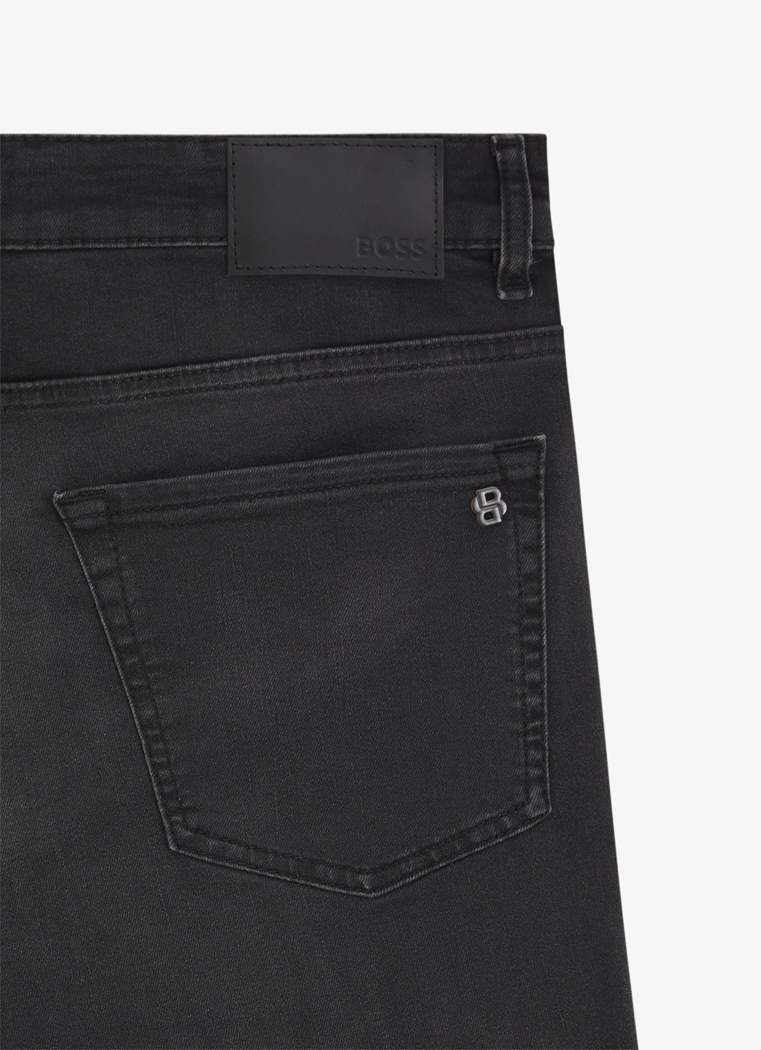 BOSS Re.Maine straight leg jeans met gekleurde wassing - detail 6 zwart