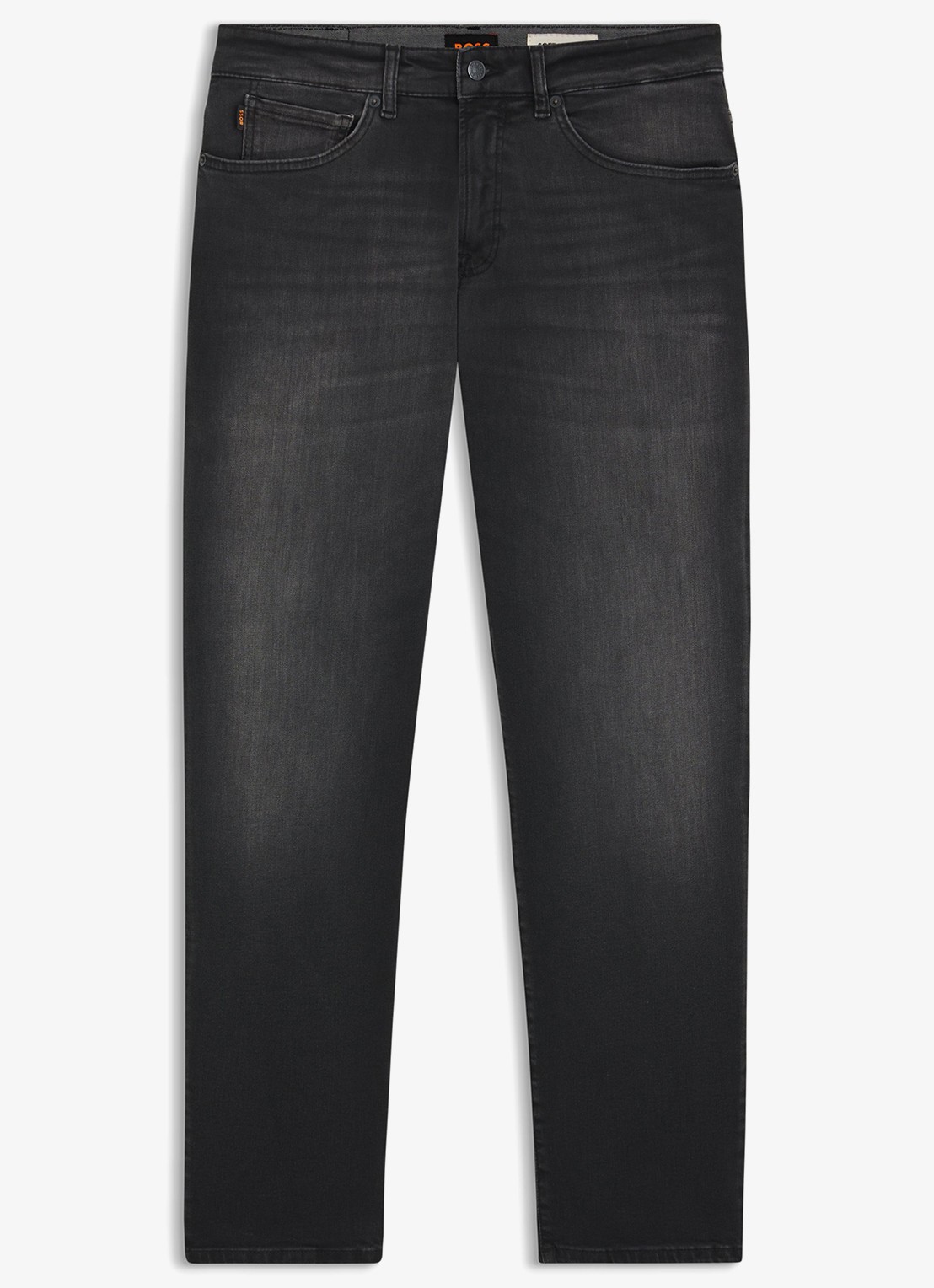 BOSS Re.Maine straight leg jeans met gekleurde wassing - voorkant zwart
