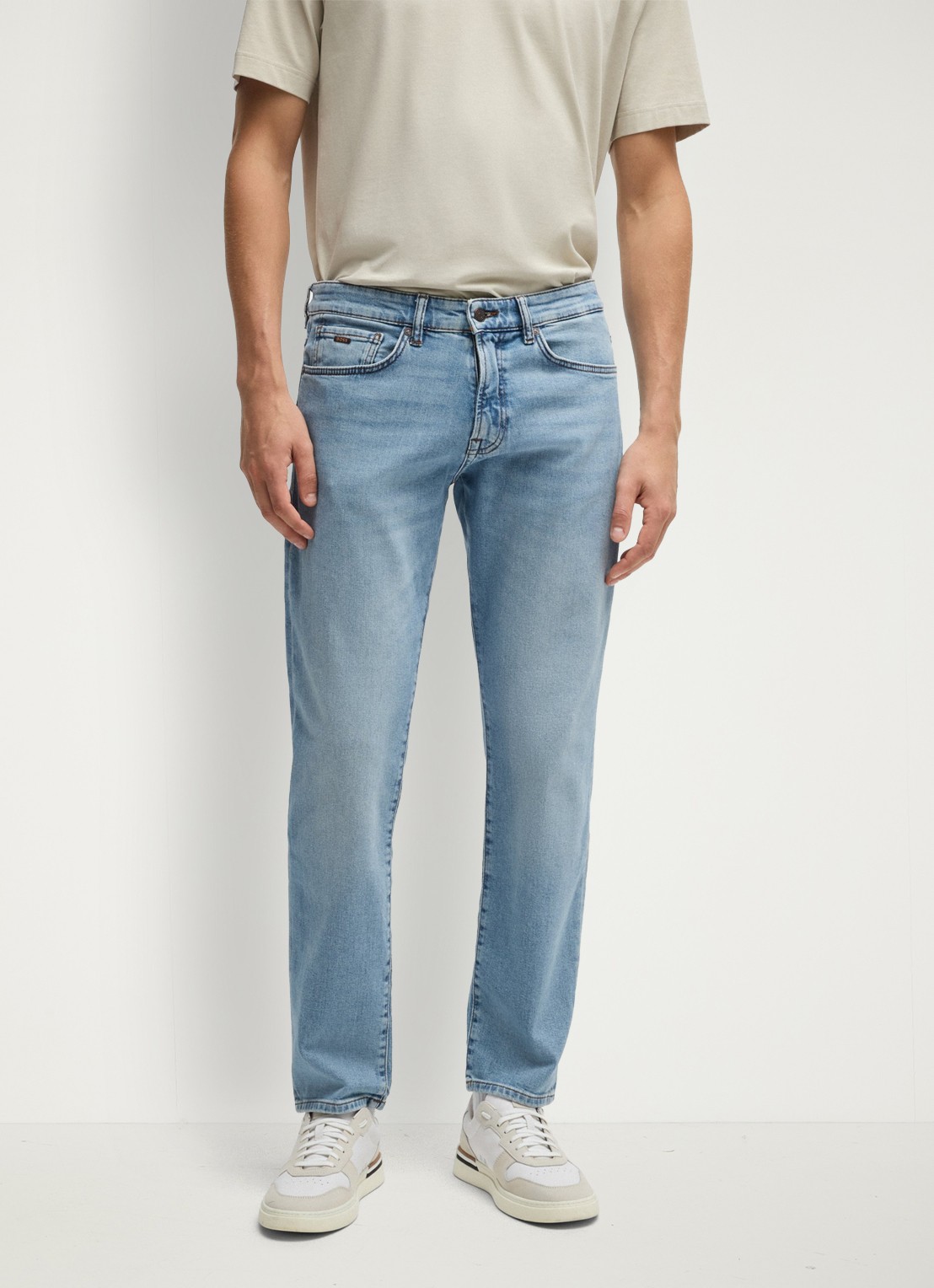 BOSS Re.Maine straight leg jeans met lichte wassing - detail 3 indigo