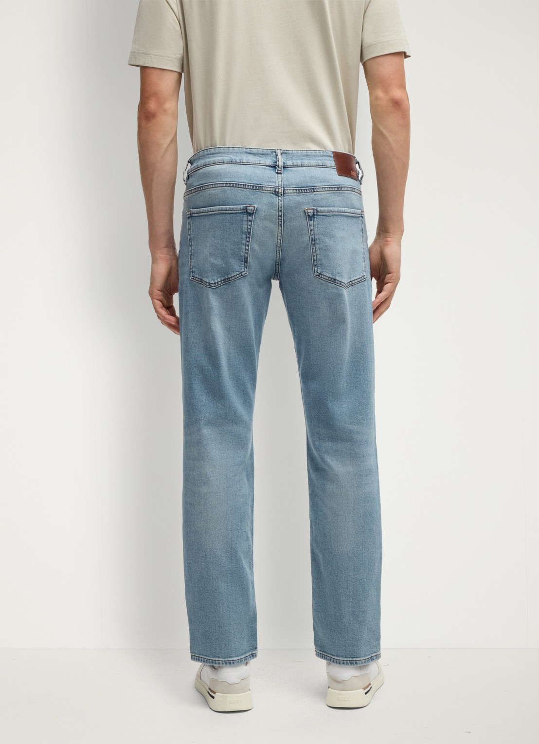 BOSS Re.Maine straight leg jeans met lichte wassing - detail 4 indigo