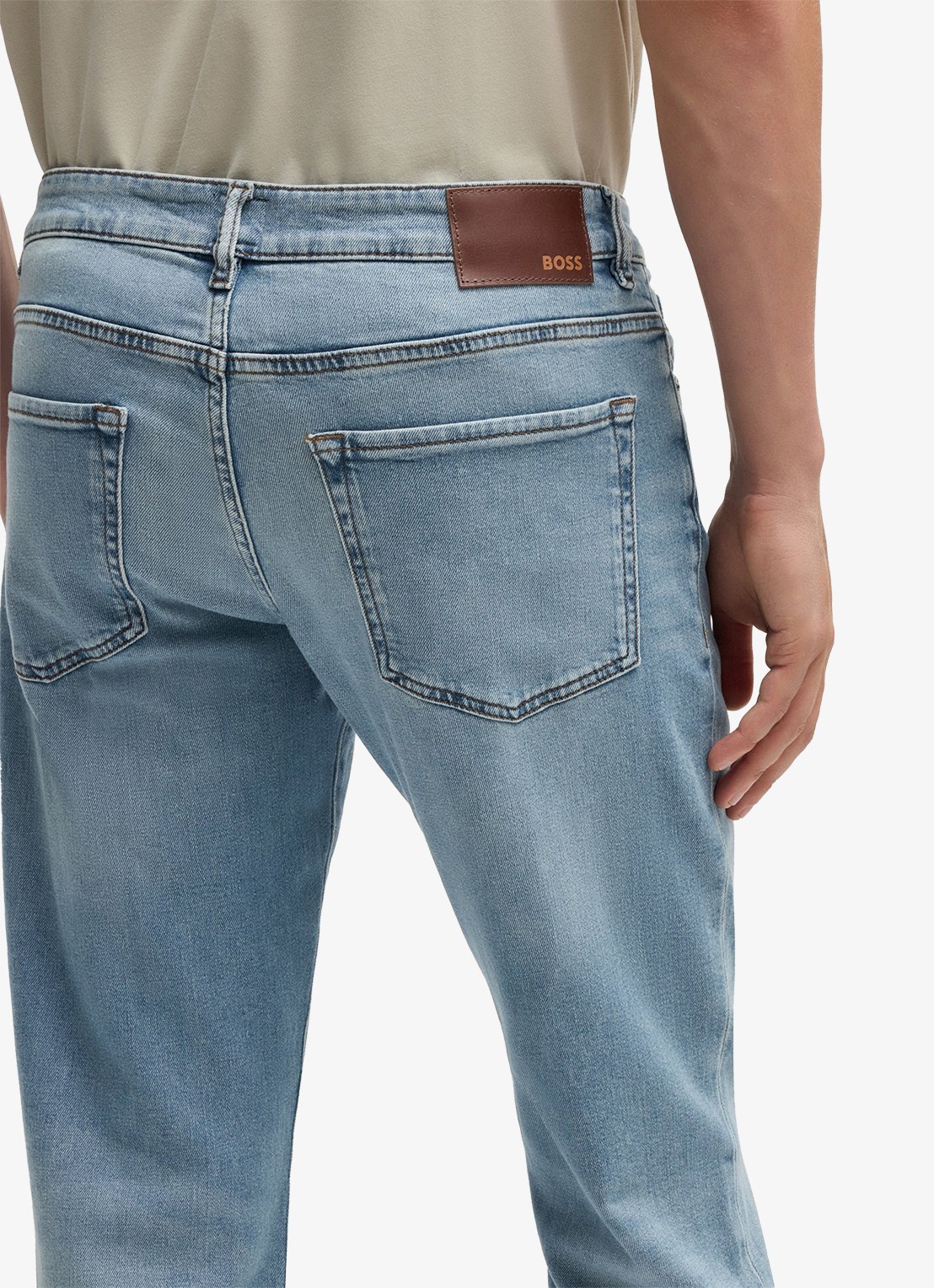BOSS Re.Maine straight leg jeans met lichte wassing - detail 6 indigo