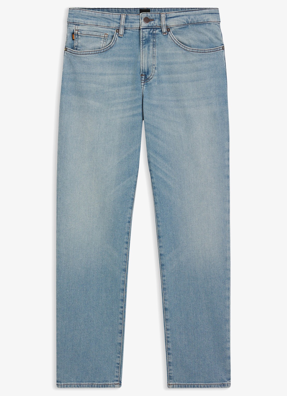 BOSS Re.Maine straight leg jeans met lichte wassing - voorkant indigo