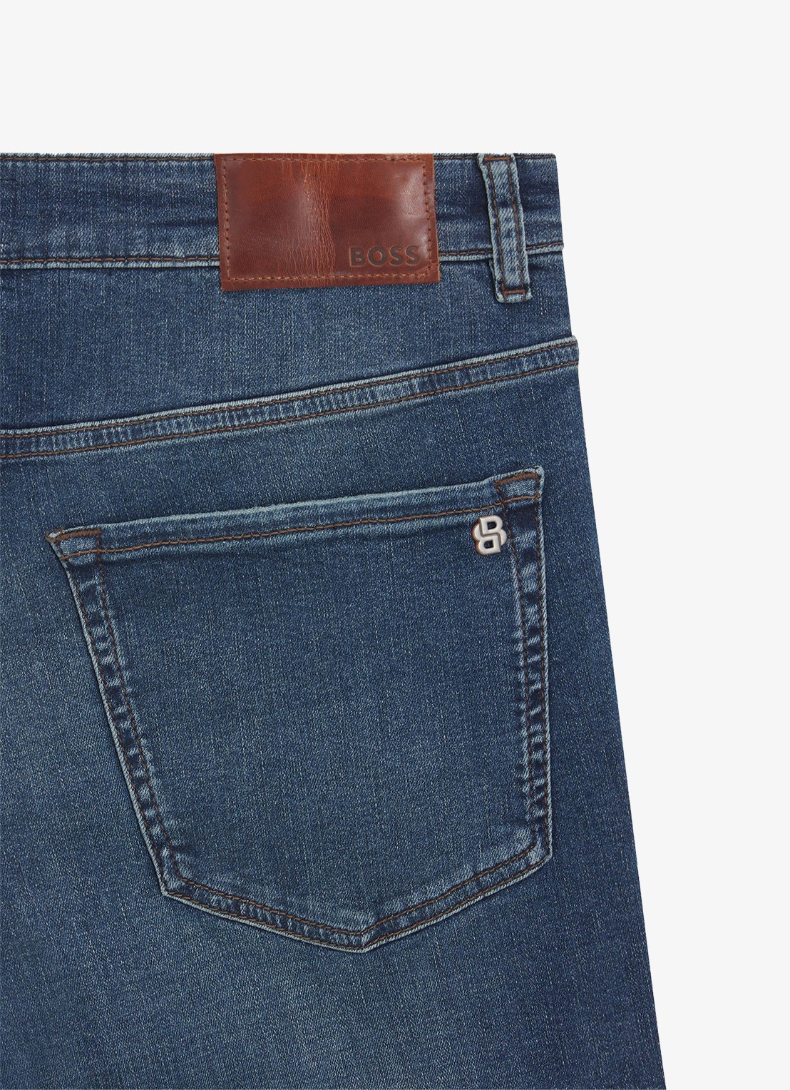 BOSS Re.Maine straight leg jeans met medium wassing - detail 5 indigo
