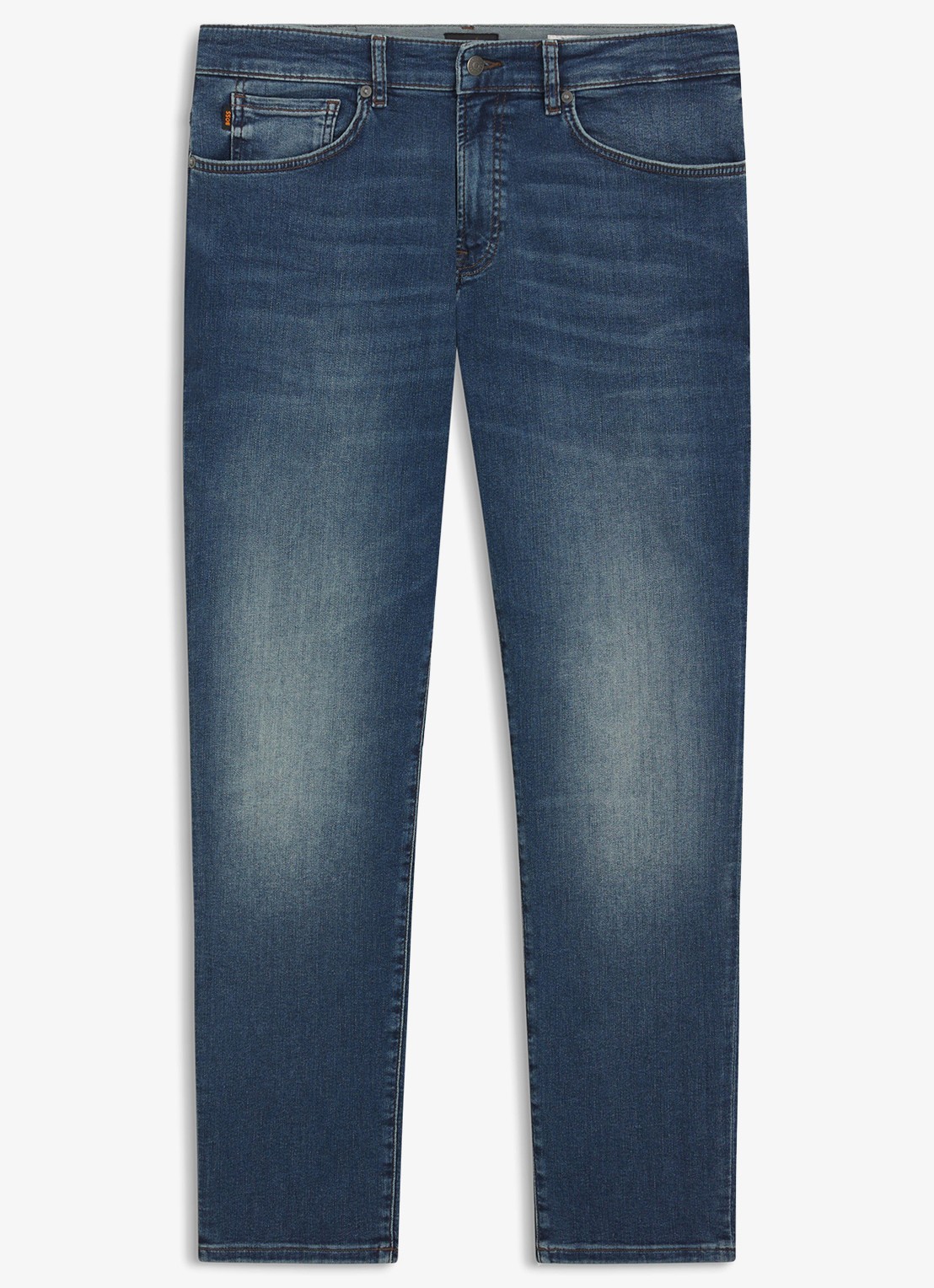 BOSS Re.Maine straight leg jeans met medium wassing - voorkant indigo