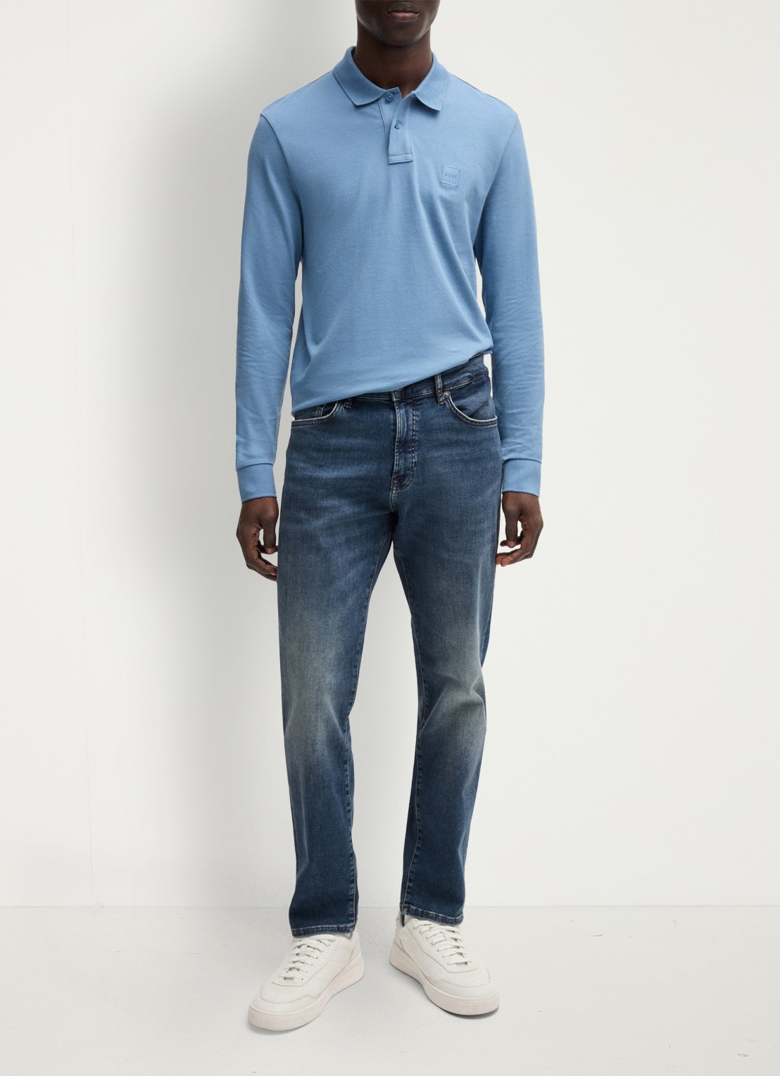 BOSS Re.Maine straight leg jeans met medium wassing - voorkant 2 indigo