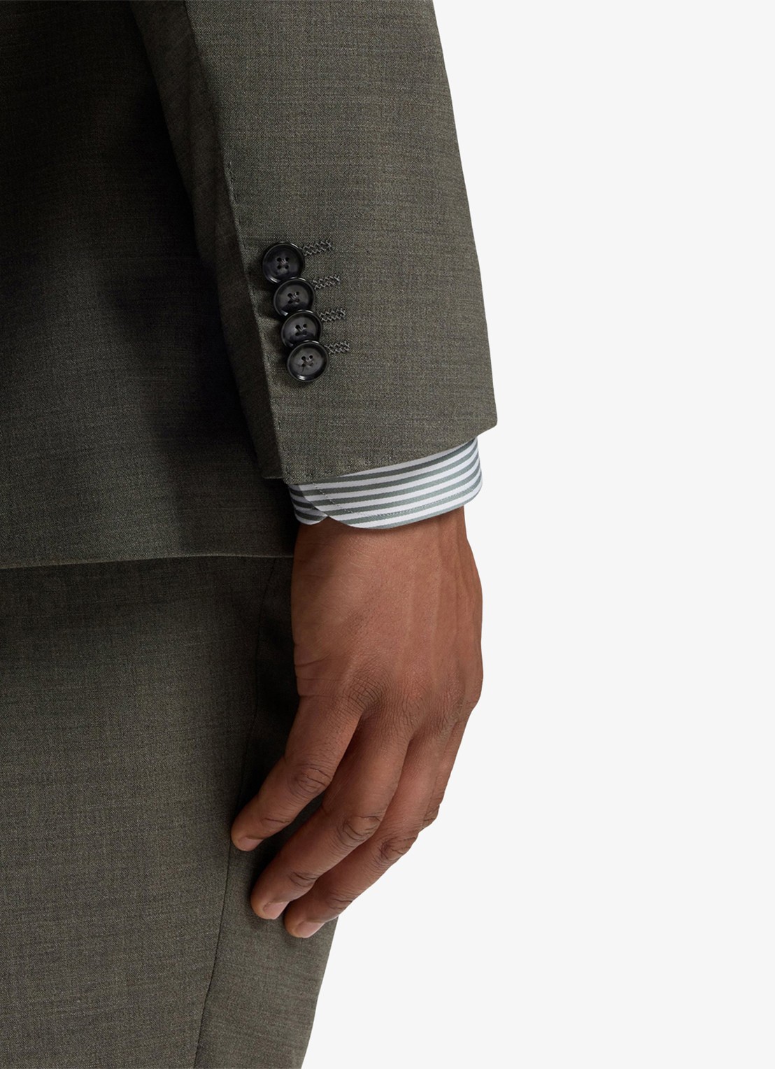 BOSS Regular fit 2-delig pak van gemêleerde stretchwol - detail 5 open green-347 / groen