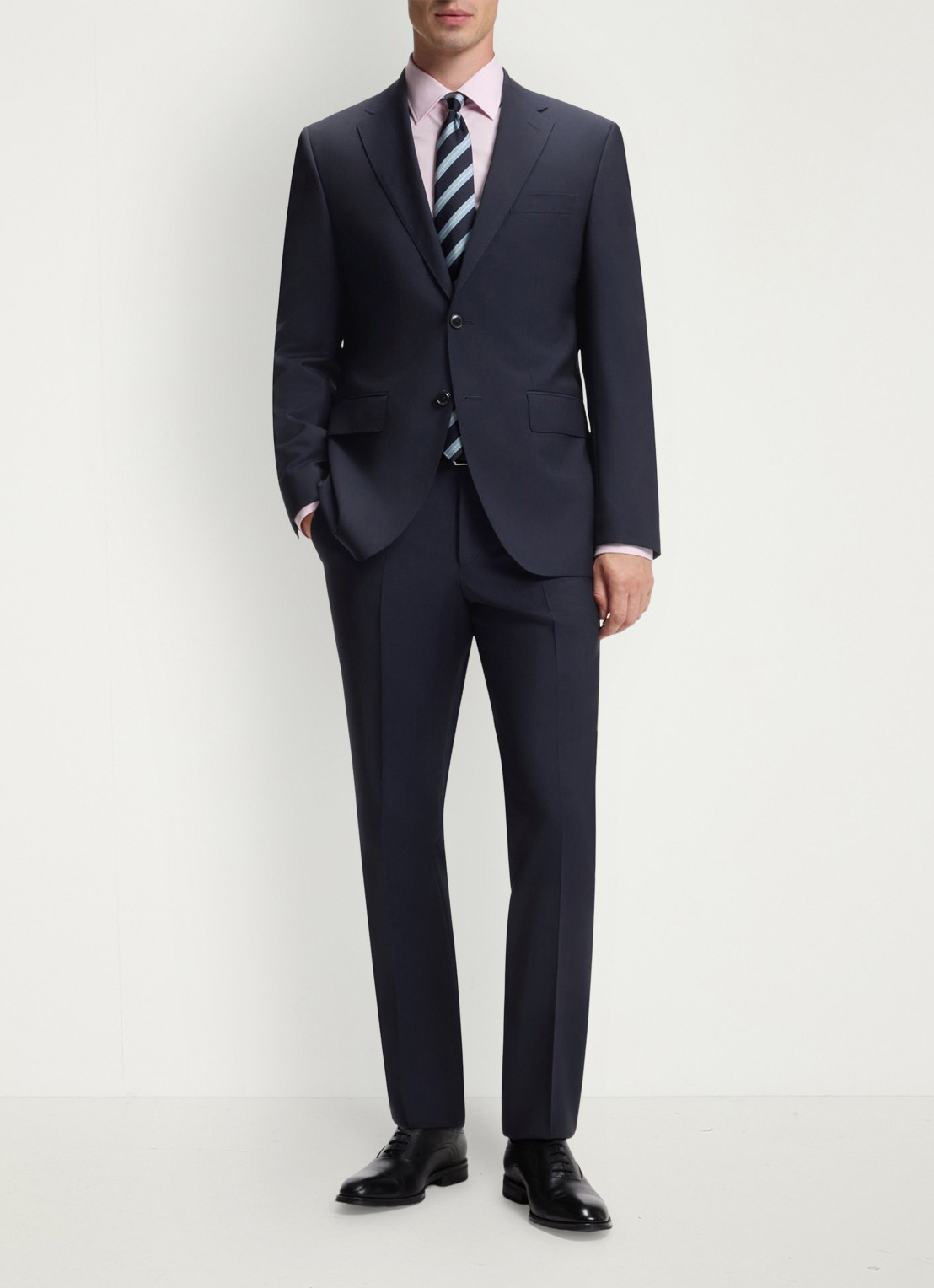 BOSS Regular fit 2-delig pak van scheerwol - voorkant 8 donkerblauw
