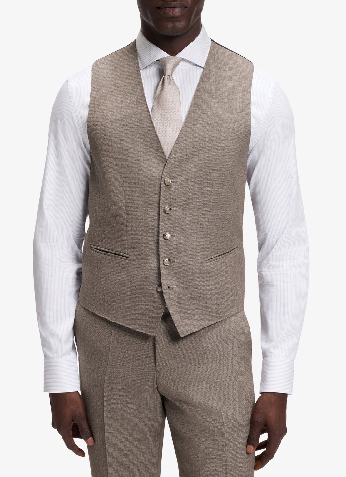 BOSS Regular fit 3-delig pak van scheerwol - detail 3 donkerbeige