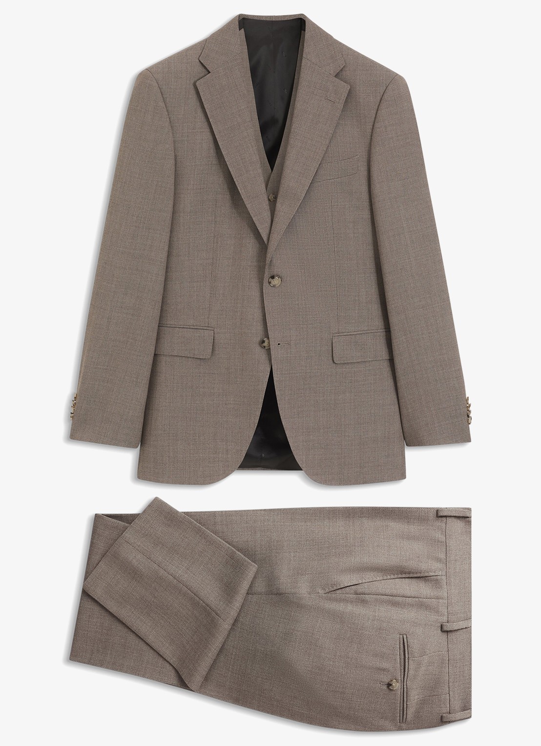 BOSS Regular fit 3-delig pak van scheerwol - voorkant 7 donkerbeige