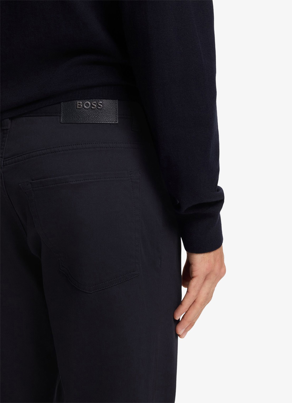BOSS Regular fit broek met steekzakken - detail 5 donkerblauw