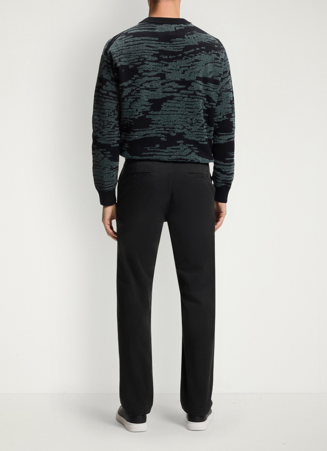 BOSS Regular-fit broek van elastisch katoenen satijn - detail 2 zwart
