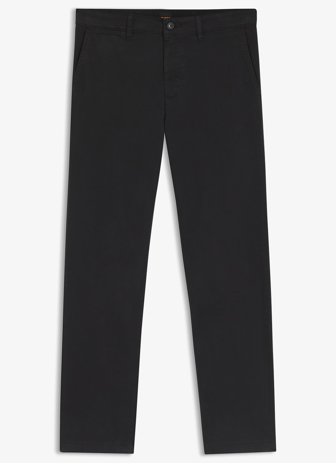 BOSS Regular-fit broek van elastisch katoenen satijn - voorkant 6 zwart