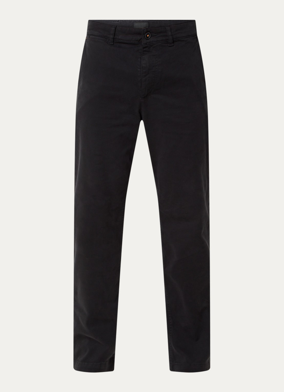 BOSS Regular-fit broek van elastisch katoenen satijn - voorkant 8 zwart