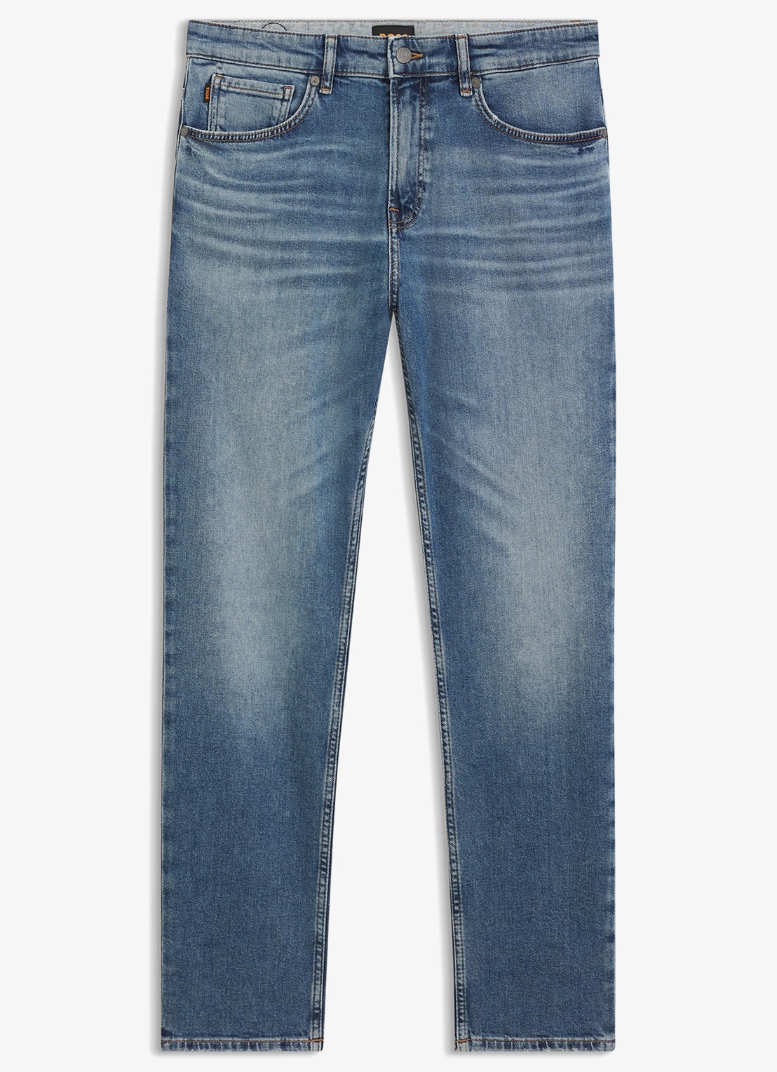 BOSS Regular fit jeans met steekzakken - voorkant 2 indigo
