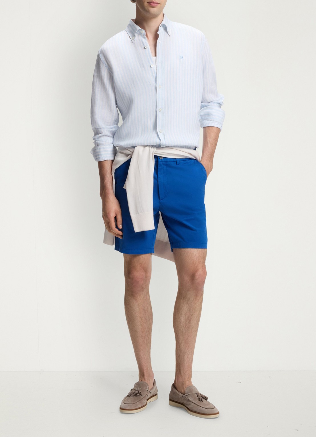 BOSS Regular fit korte broek met steekzakken - voorkant 6 blauw
