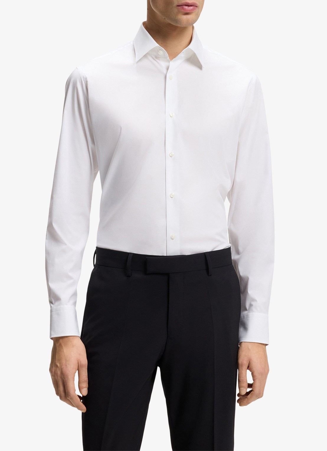 BOSS Regular fit overhemd in katoenblend - detail 2 wit