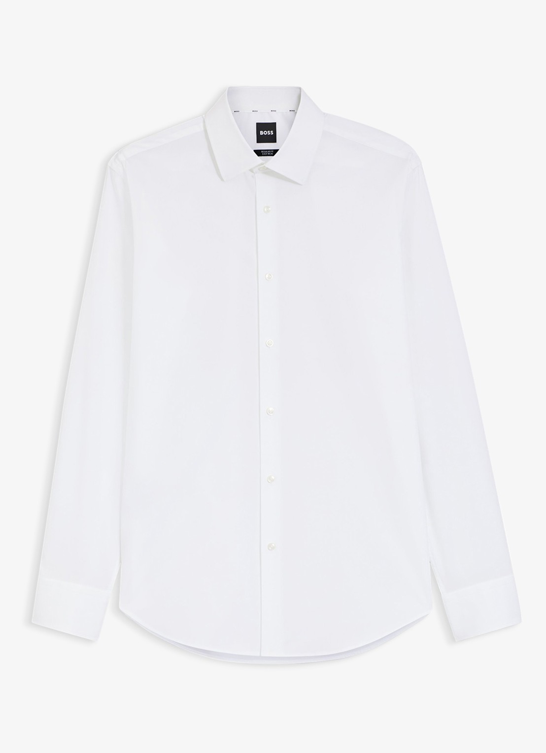 BOSS Regular fit overhemd in katoenblend - voorkant 5 wit