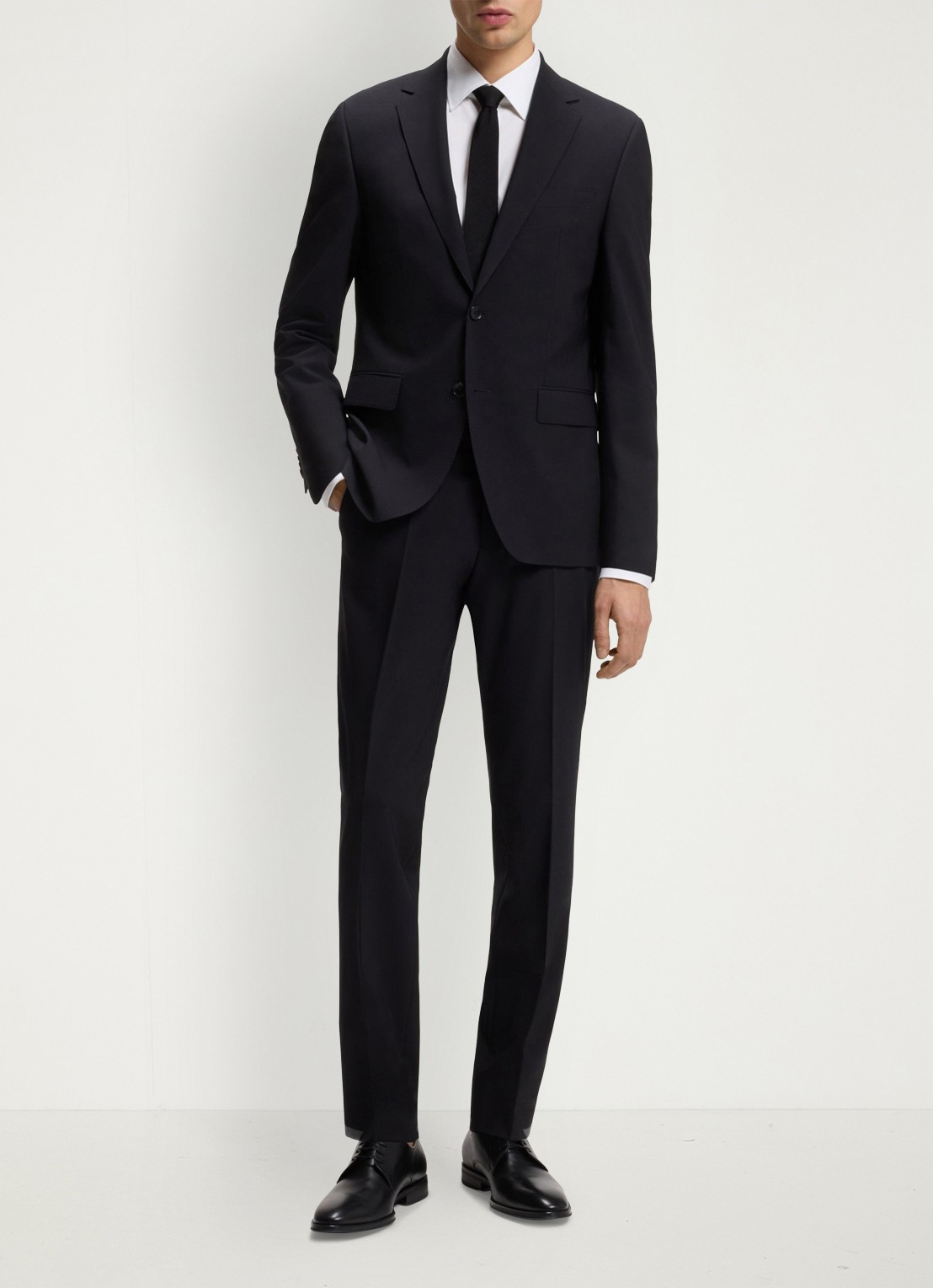 BOSS Regular fit overhemd in katoenblend - voorkant 6 wit