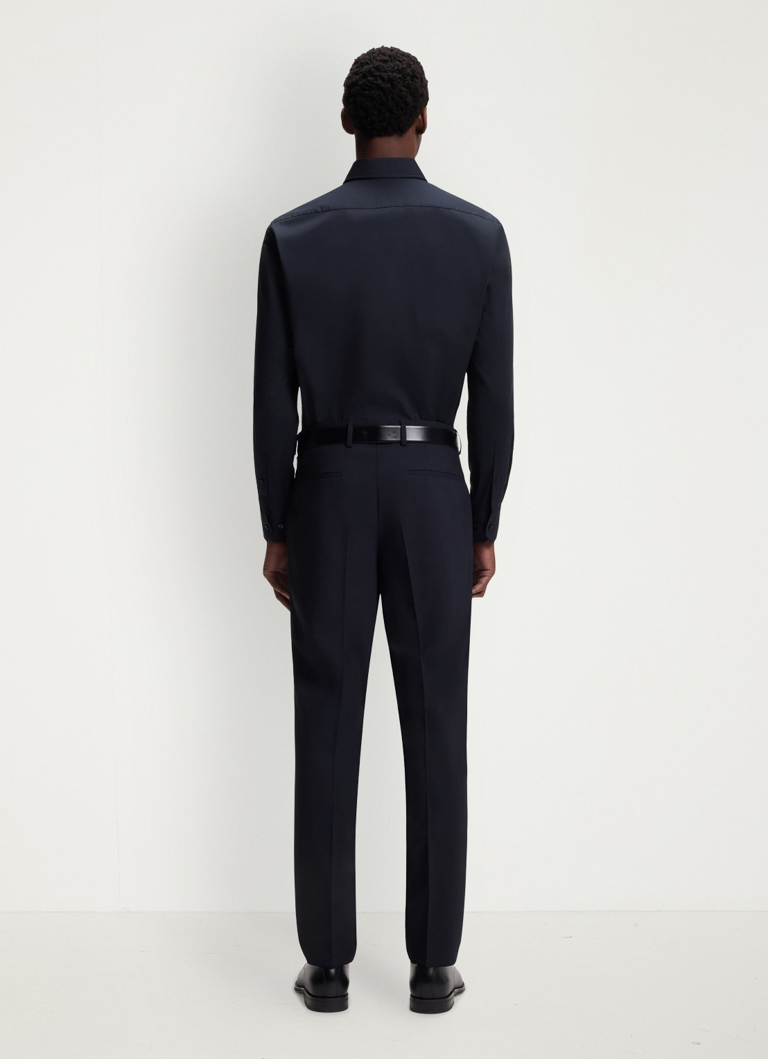 BOSS Regular fit overhemd in katoenblend - achterkant donkerblauw