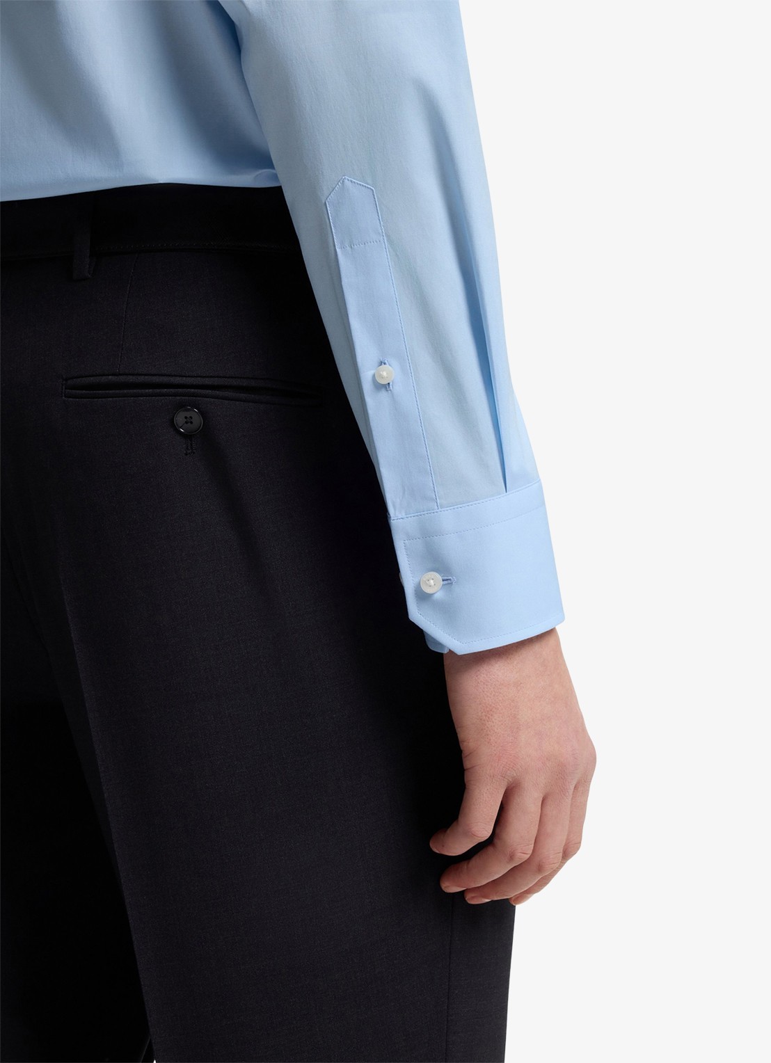 BOSS Regular fit overhemd in katoenblend - detail 2 lichtblauw