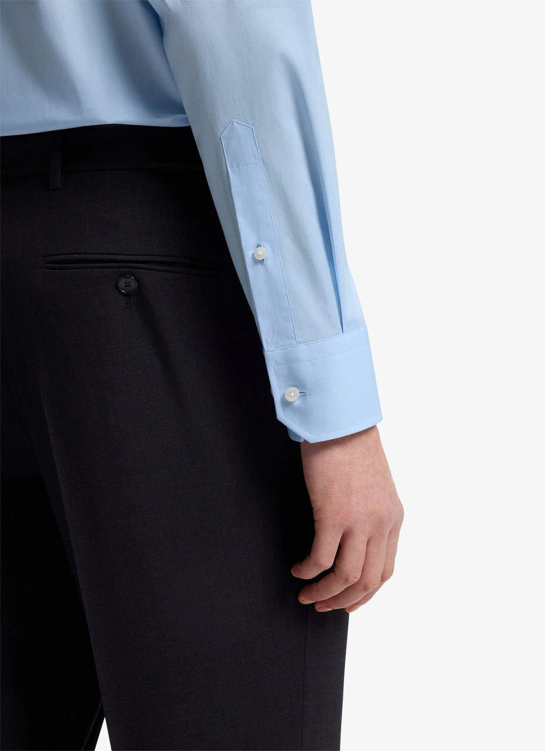 BOSS Regular fit overhemd in katoenblend - detail 4 lichtblauw