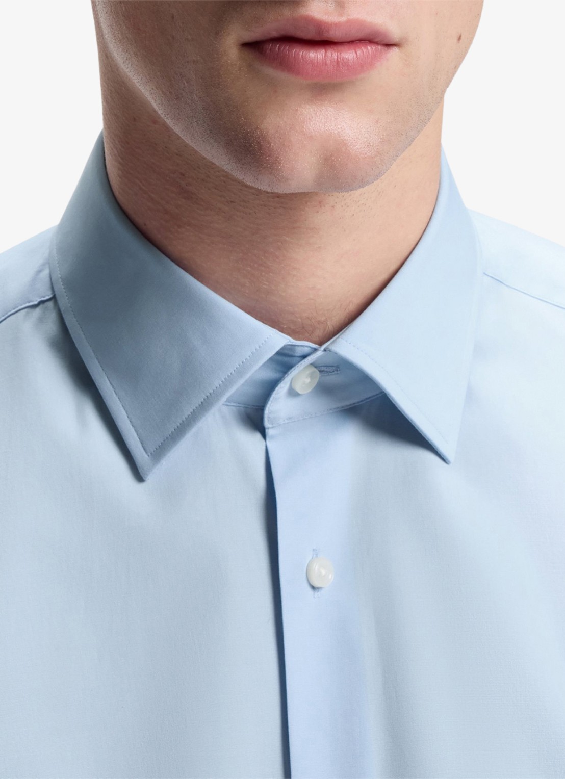 BOSS Regular fit overhemd in katoenblend - detail 3 lichtblauw
