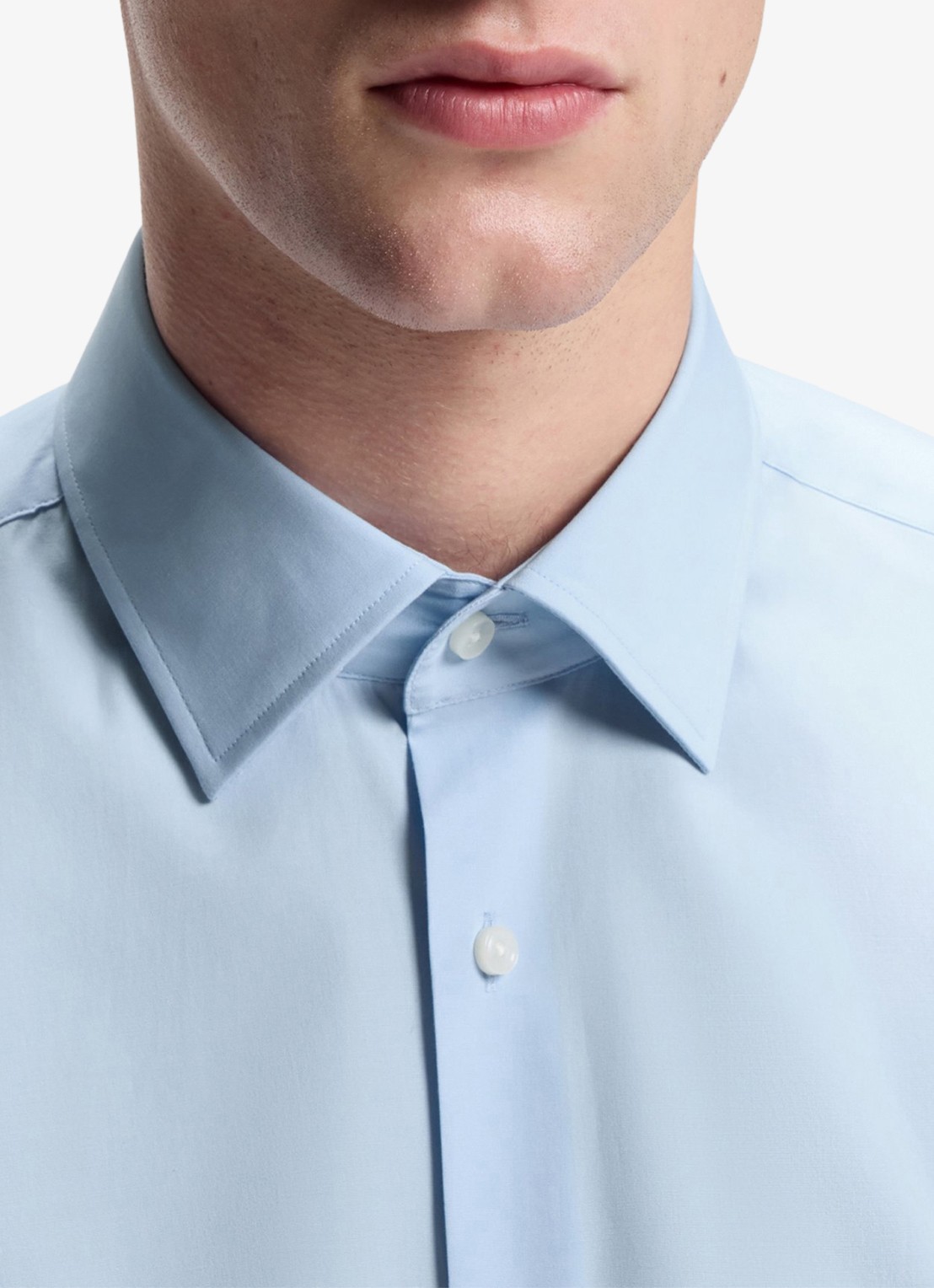 BOSS Regular fit overhemd in katoenblend - detail 4 lichtblauw