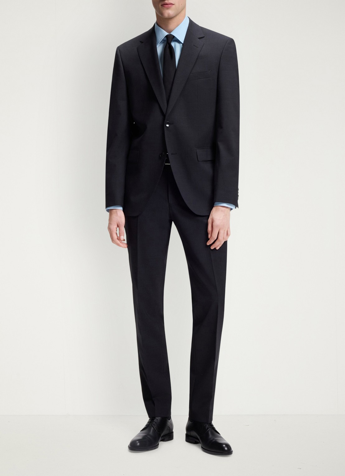 BOSS Regular fit overhemd in katoenblend - voorkant 6 lichtblauw