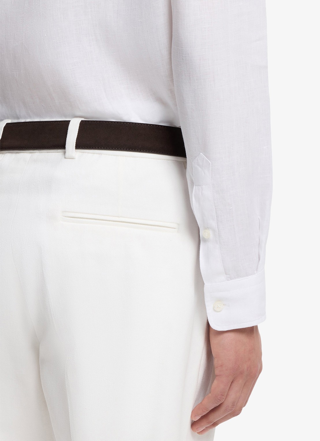 BOSS Regular fit overhemd in linnen met kent kraag - detail 6 wit