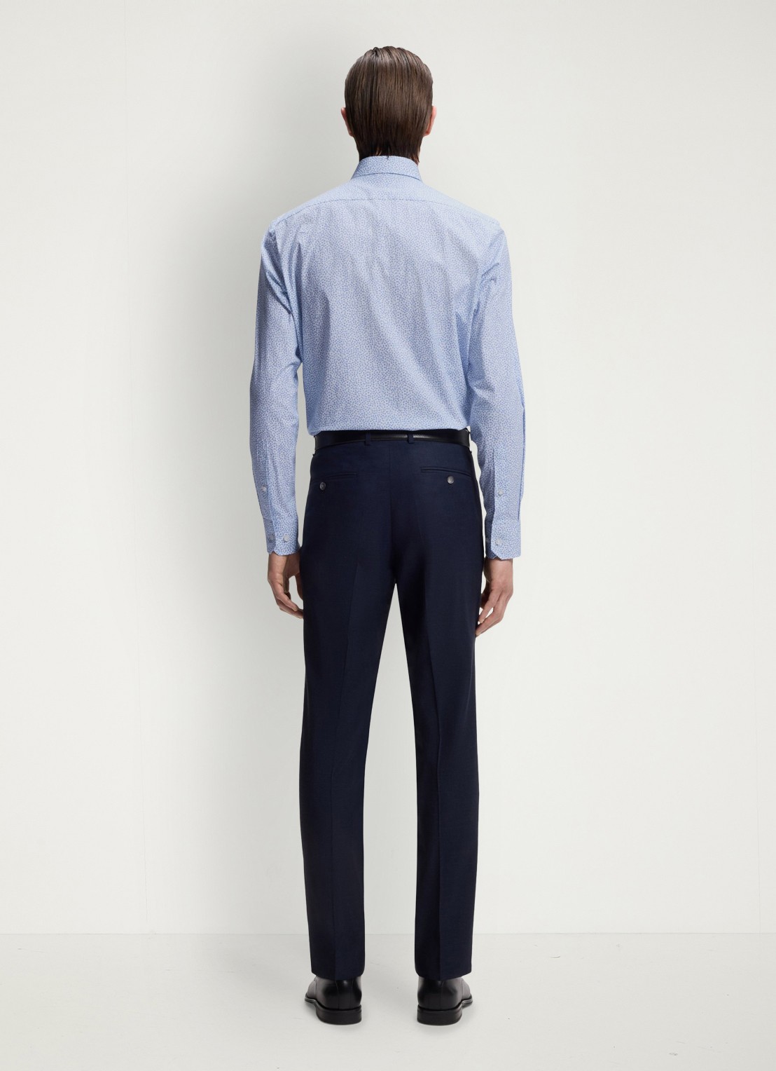 BOSS Regular fit overhemd met grafische print - achterkant lichtblauw