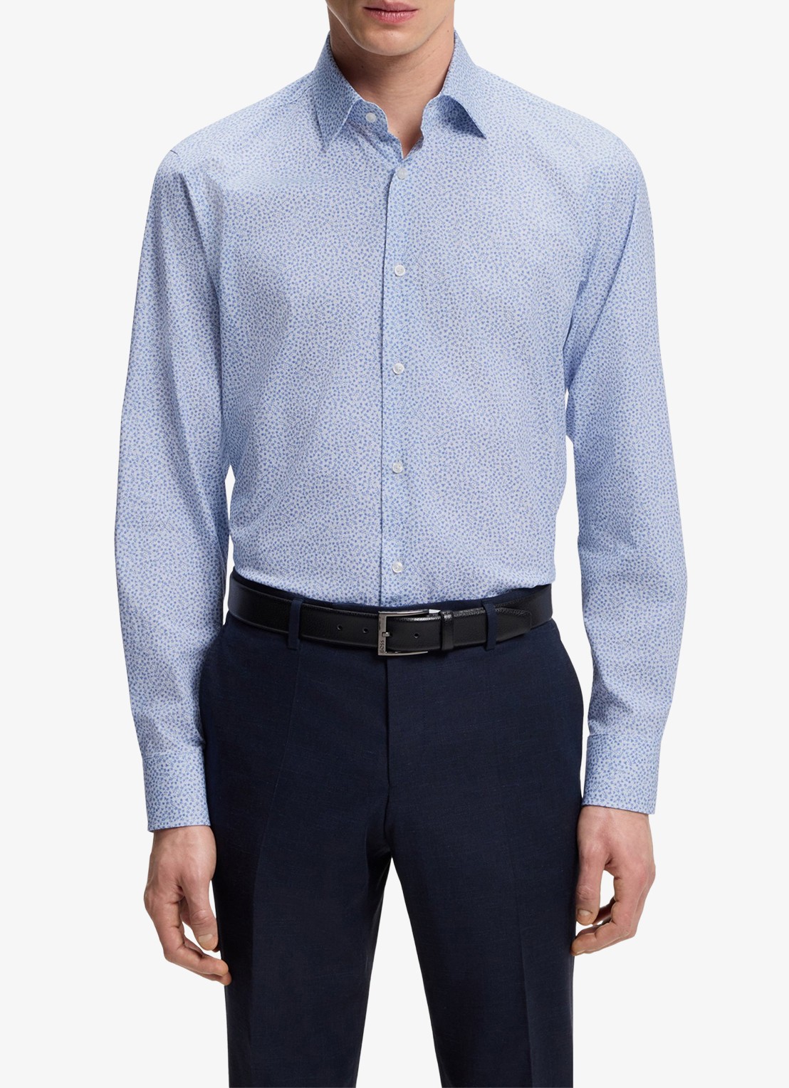 BOSS Regular fit overhemd met grafische print - detail 2 lichtblauw