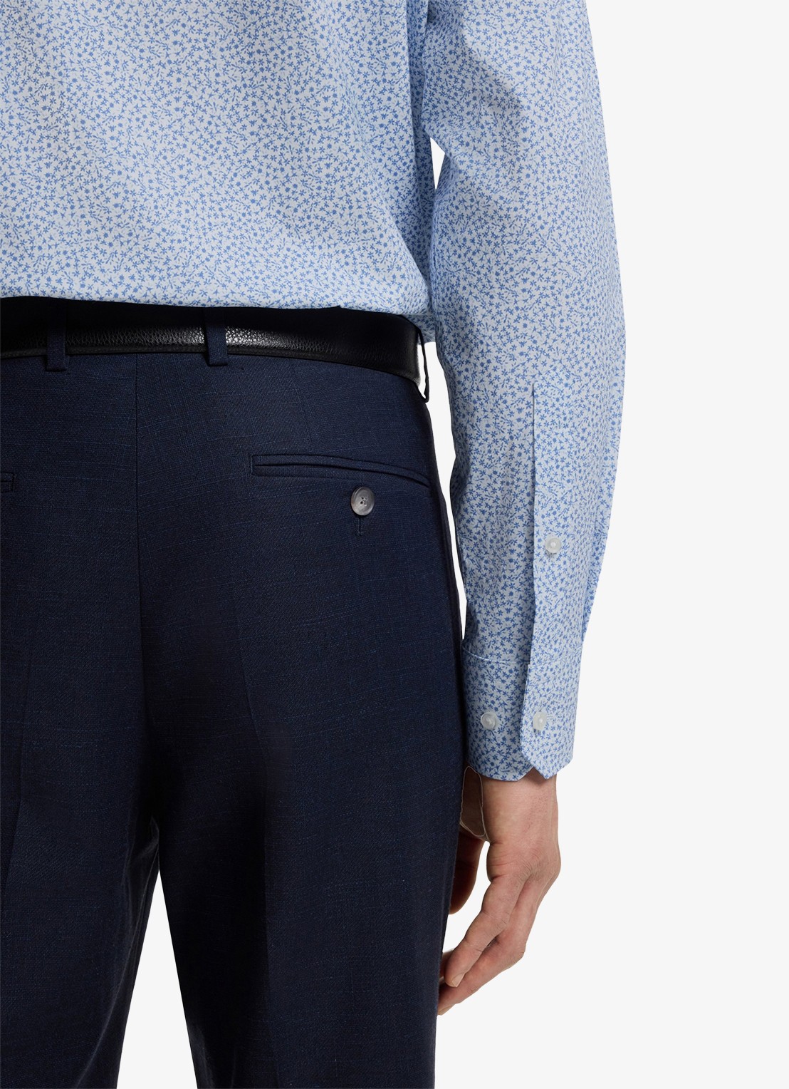 BOSS Regular fit overhemd met grafische print - detail 4 lichtblauw