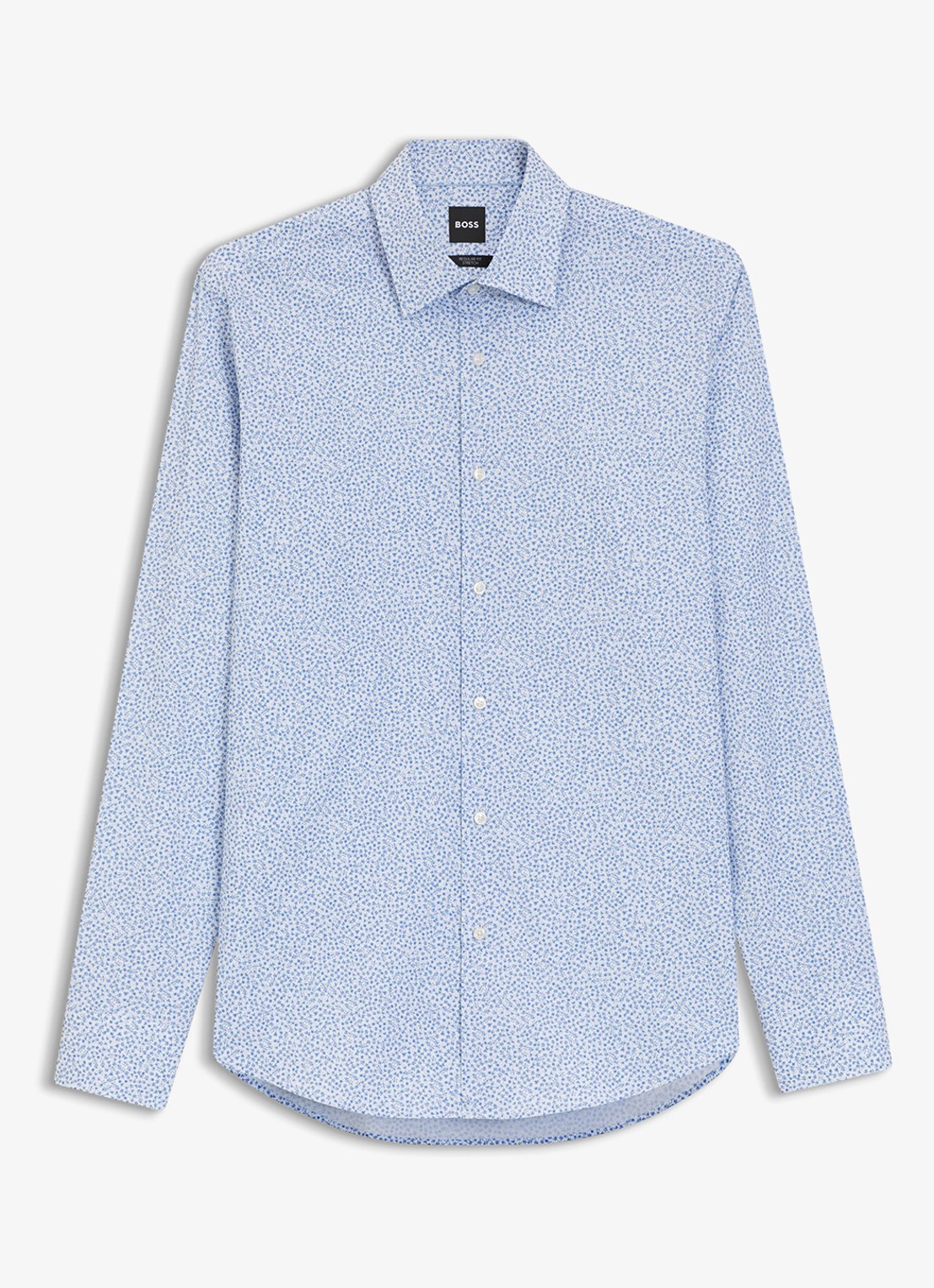 BOSS Regular fit overhemd met grafische print - voorkant 5 lichtblauw