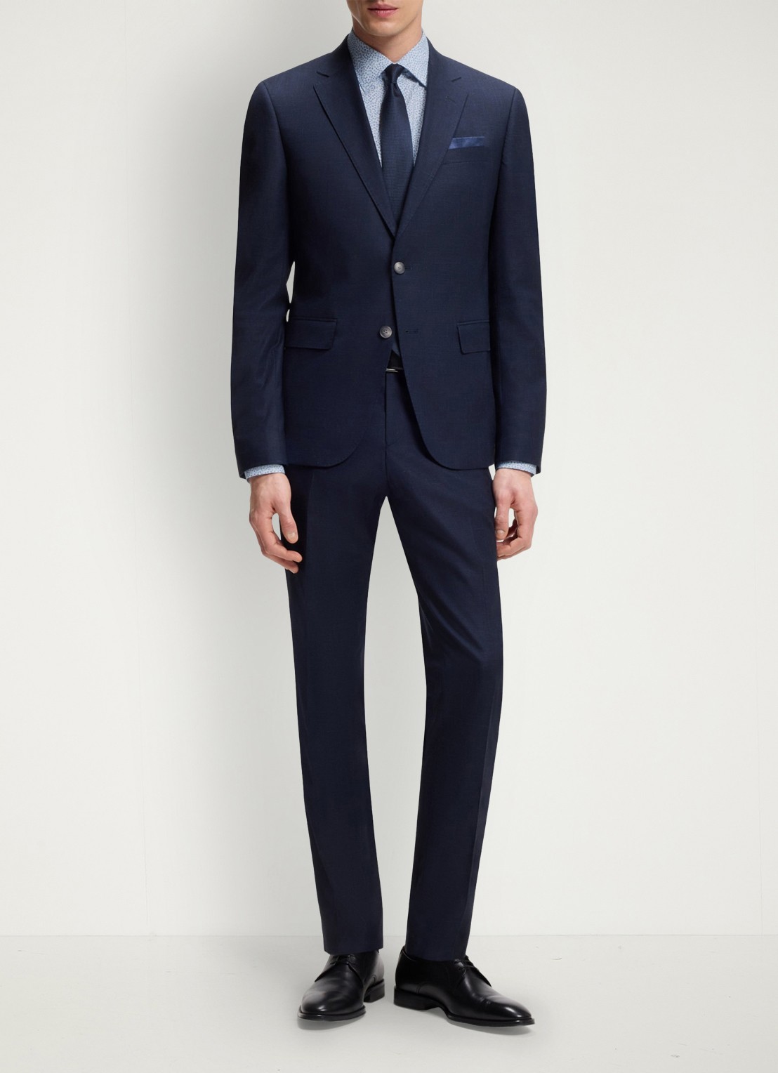 BOSS Regular fit overhemd met grafische print - voorkant 6 lichtblauw