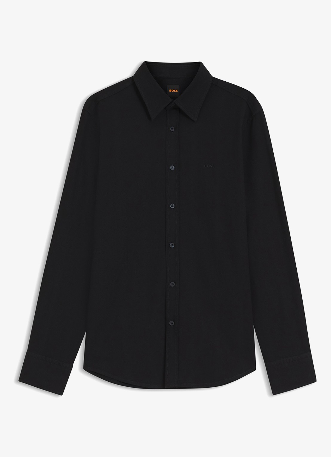 BOSS Regular fit overhemd met logo - voorkant zwart