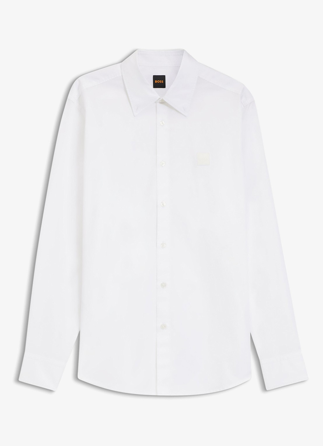 BOSS Regular fit overhemd met logo - voorkant wit