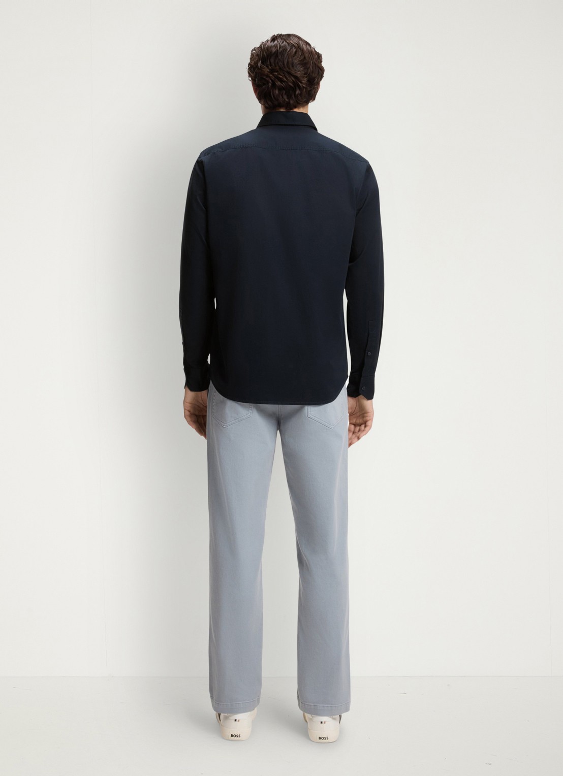 BOSS Regular fit overhemd met logo - achterkant 3 donkerblauw