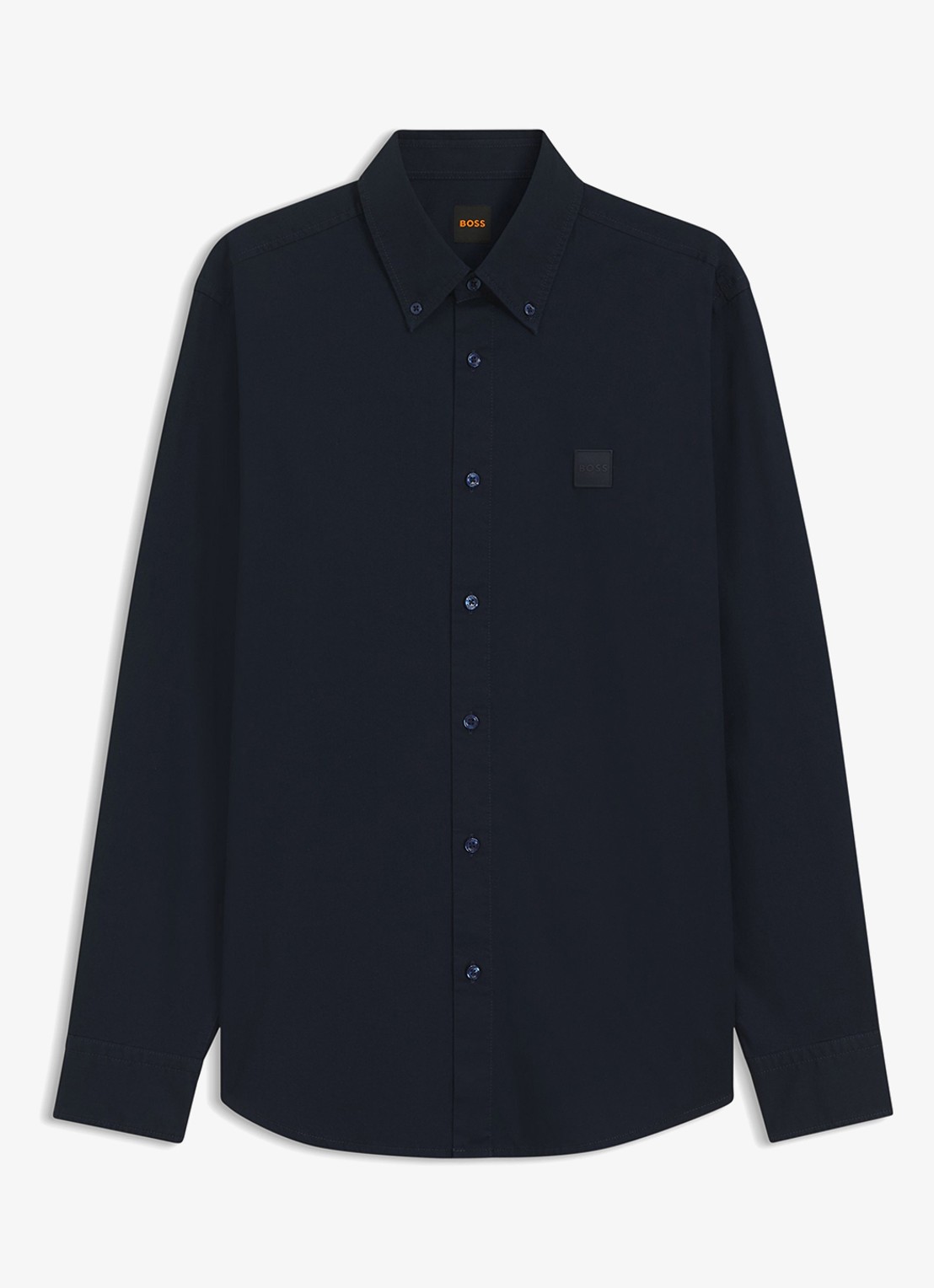 BOSS Regular fit overhemd met logo - voorkant donkerblauw