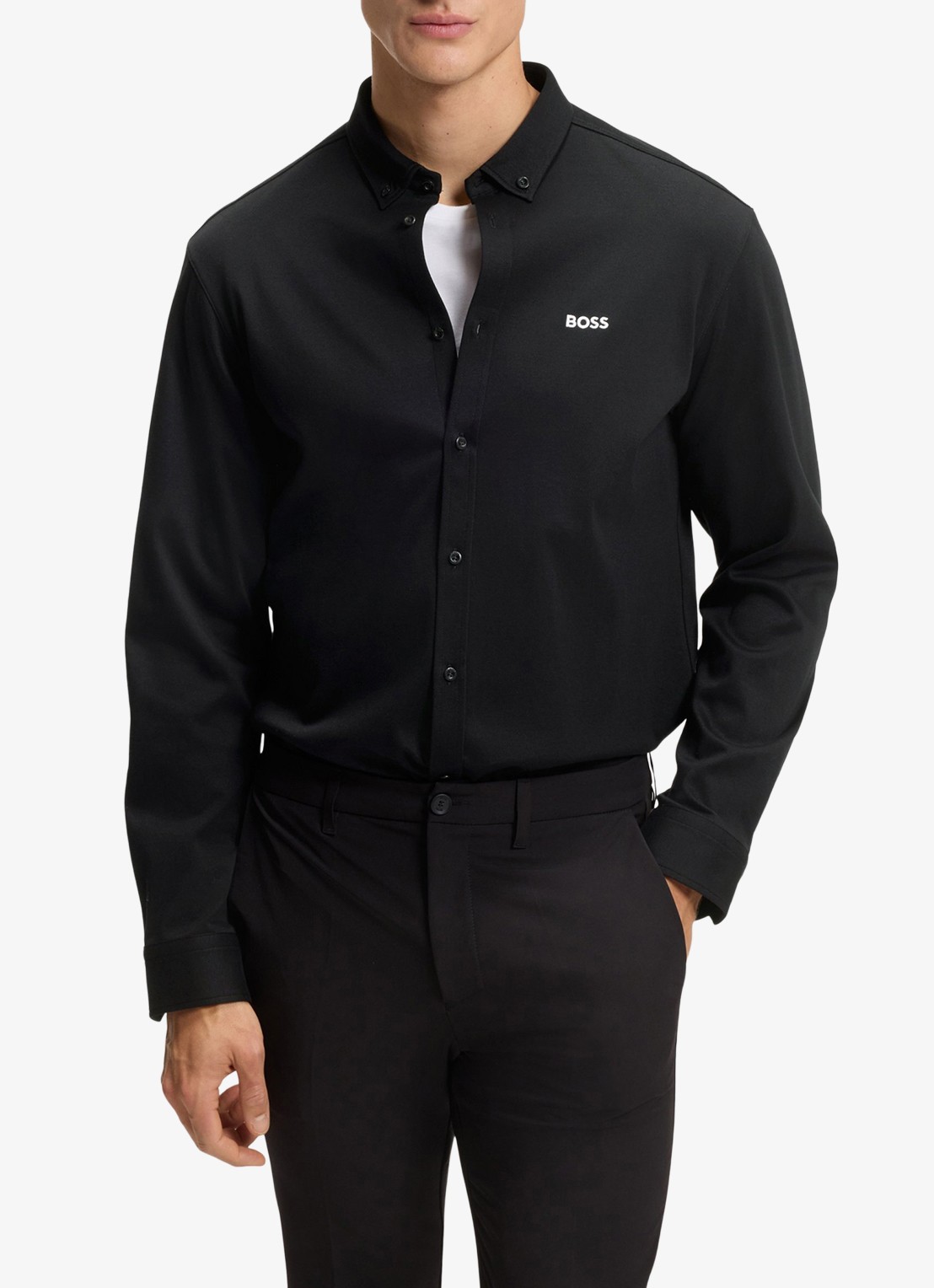 BOSS Regular fit overhemd met logo - detail 4 zwart
