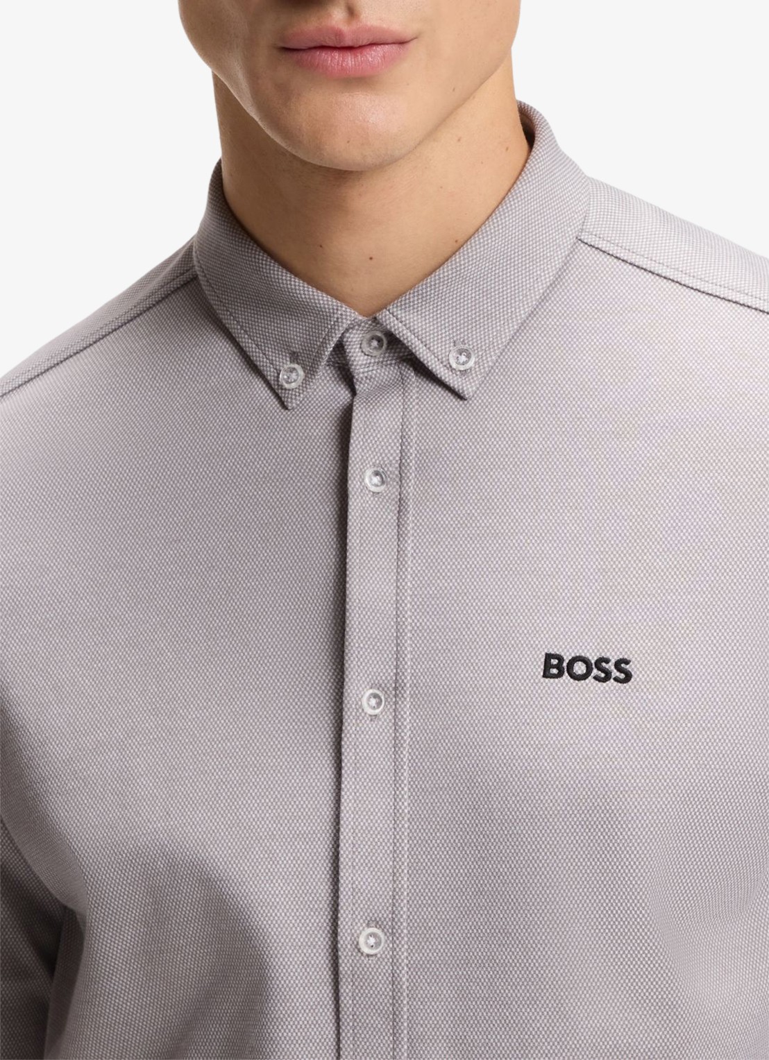 BOSS Regular fit overhemd met logo - detail 2 grijs