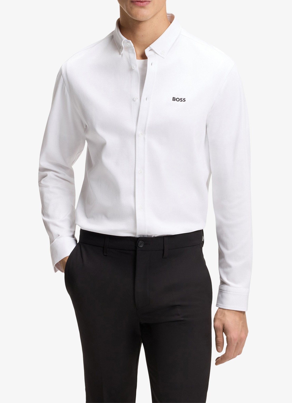 BOSS Regular fit overhemd met logo - detail 4 wit