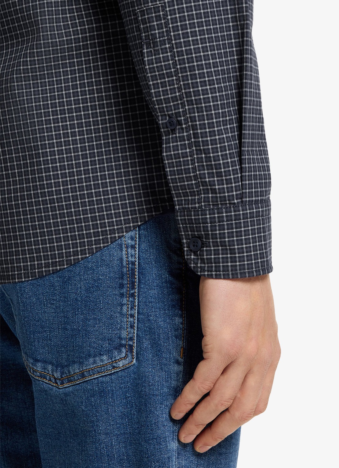 BOSS Regular fit overhemd met ruitdessin - detail 5 donkerblauw